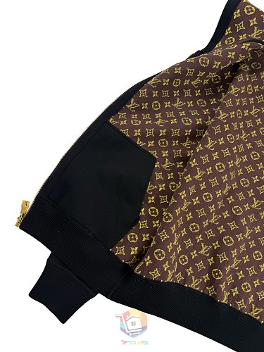 ז'קט Louis Vuitton Monogram Reversible Double Face עם קפוצ'ון, שחור, תמונה 26