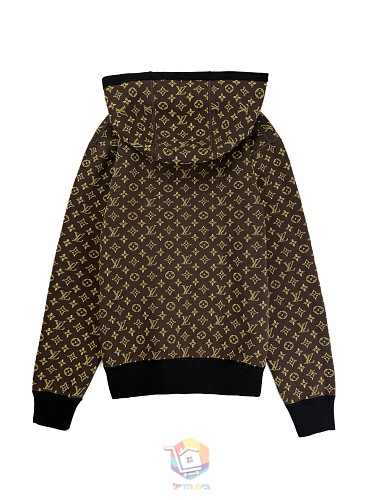 ז'קט Louis Vuitton Monogram Reversible Double Face עם קפוצ'ון, שחור, תמונה 28
