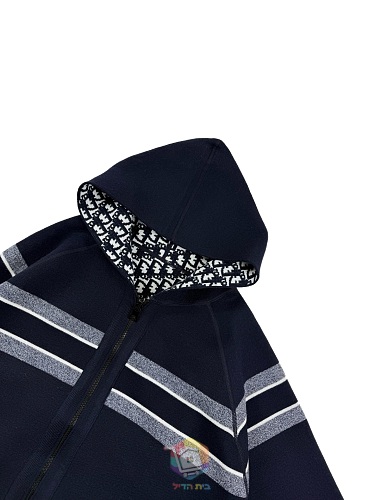 קרדיגן Dior Reversible Zipped Cardigan with Hood, כחול כהה או אפור, תמונה 6