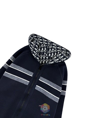 קרדיגן Dior Reversible Zipped Cardigan with Hood, כחול כהה או אפור, תמונה 9