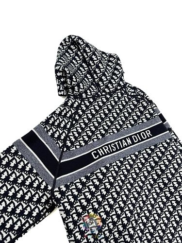 קרדיגן Dior Reversible Zipped Cardigan with Hood, כחול כהה או אפור, תמונה 12
