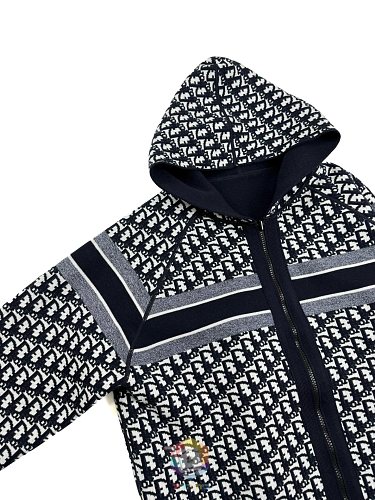 קרדיגן Dior Reversible Zipped Cardigan with Hood, כחול כהה או אפור, תמונה 14