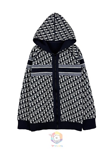 קרדיגן Dior Reversible Zipped Cardigan with Hood, כחול כהה או אפור, תמונה 18