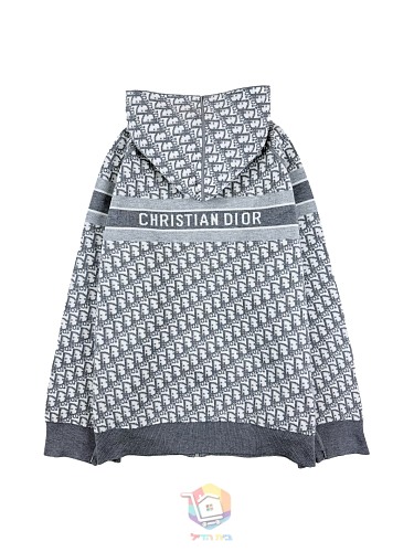 קרדיגן Dior Reversible Zipped Cardigan with Hood, כחול כהה או אפור, תמונה 19