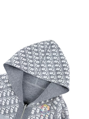 קרדיגן Dior Reversible Zipped Cardigan with Hood, כחול כהה או אפור, תמונה 22