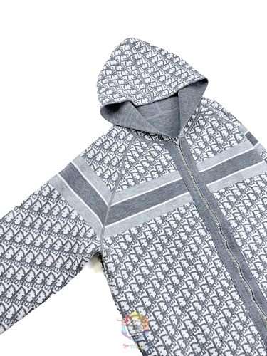 קרדיגן Dior Reversible Zipped Cardigan with Hood, כחול כהה או אפור, תמונה 23