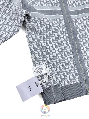 קרדיגן Dior Reversible Zipped Cardigan with Hood, כחול כהה או אפור, תמונה 24