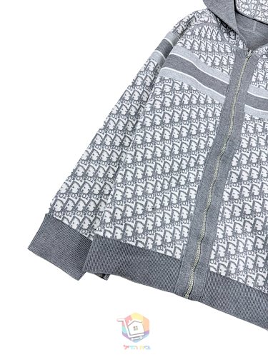 קרדיגן Dior Reversible Zipped Cardigan with Hood, כחול כהה או אפור, תמונה 25