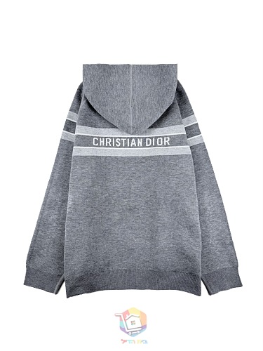קרדיגן Dior Reversible Zipped Cardigan with Hood, כחול כהה או אפור, תמונה 28