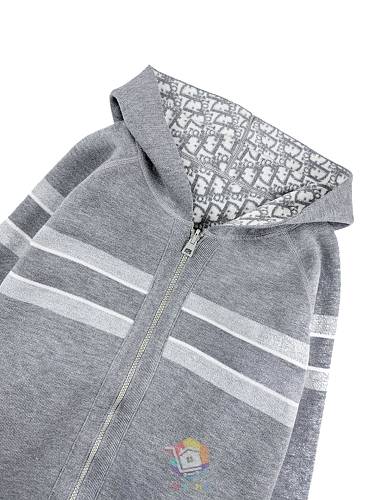 קרדיגן Dior Reversible Zipped Cardigan with Hood, כחול כהה או אפור, תמונה 29
