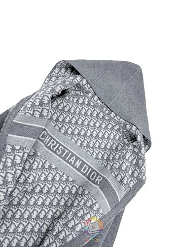קרדיגן Dior Reversible Zipped Cardigan with Hood, כחול כהה או אפור, תמונה 31