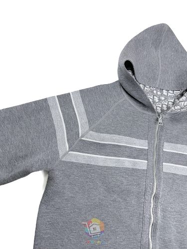 קרדיגן Dior Reversible Zipped Cardigan with Hood, כחול כהה או אפור, תמונה 32
