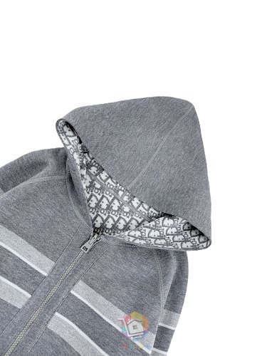 קרדיגן Dior Reversible Zipped Cardigan with Hood, כחול כהה או אפור, תמונה 33