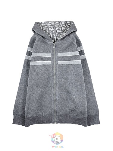 קרדיגן Dior Reversible Zipped Cardigan with Hood, כחול כהה או אפור, תמונה 36