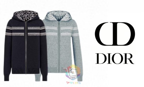קרדיגן Dior Reversible Zipped Cardigan with Hood, כחול כהה או אפור, תמונה 37