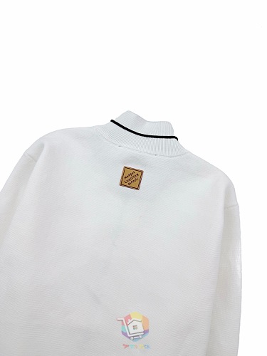 ז'קט טרנינג Louis Vuitton Hybrid Knit Track Top, לבן ואפור, תמונה 7
