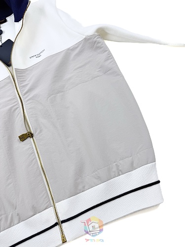 ז'קט טרנינג Louis Vuitton Hybrid Knit Track Top, לבן ואפור, תמונה 12