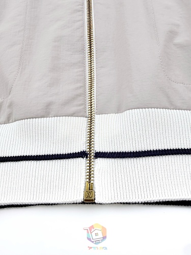 ז'קט טרנינג Louis Vuitton Hybrid Knit Track Top, לבן ואפור, תמונה 13