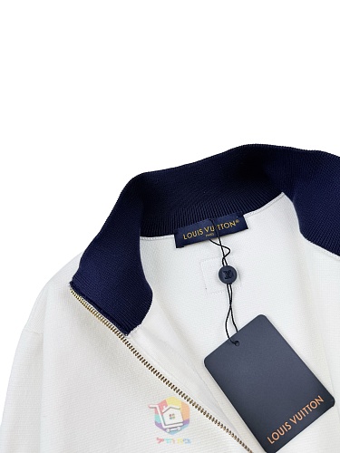 ז'קט טרנינג Louis Vuitton Hybrid Knit Track Top, לבן ואפור, תמונה 16