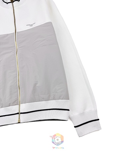 ז'קט טרנינג Louis Vuitton Hybrid Knit Track Top, לבן ואפור, תמונה 17