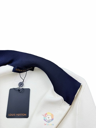 ז'קט טרנינג Louis Vuitton Hybrid Knit Track Top, לבן ואפור, תמונה 18