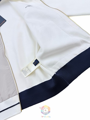 ז'קט טרנינג Louis Vuitton Hybrid Knit Track Top, לבן ואפור, תמונה 21
