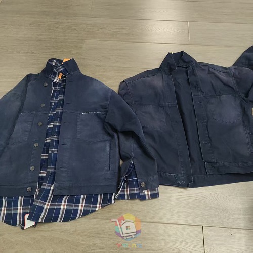 ז'קט ג'ינס Balenciaga Checked Layered Denim Jacket עם חולצת משבצות מחוברת, תמונה 3