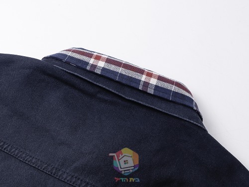 ז'קט ג'ינס Balenciaga Checked Layered Denim Jacket עם חולצת משבצות מחוברת, תמונה 8