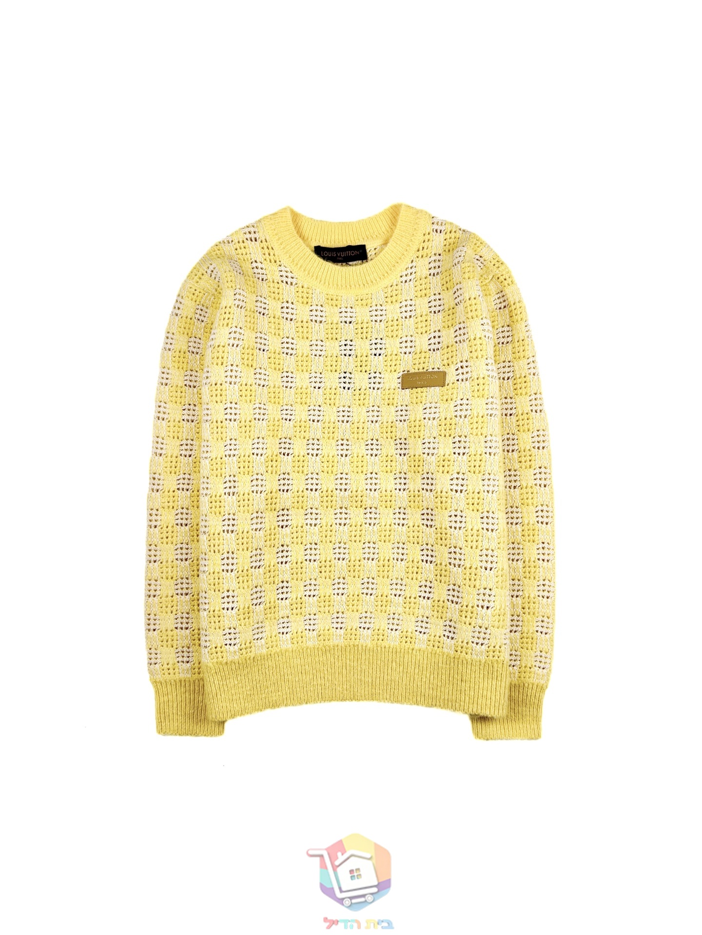 كنزة Louis Vuitton Tweedy Jacquard Crewneck، أصفر