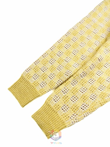 סוודר Louis Vuitton Tweedy Jacquard Crewneck, צהוב, תמונה 4