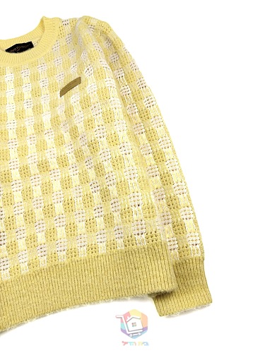 סוודר Louis Vuitton Tweedy Jacquard Crewneck, צהוב, תמונה 10