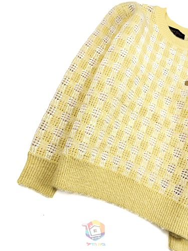 סוודר Louis Vuitton Tweedy Jacquard Crewneck, צהוב, תמונה 18