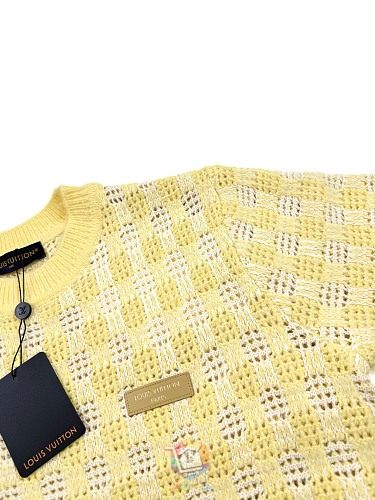 סוודר Louis Vuitton Tweedy Jacquard Crewneck, צהוב, תמונה 28