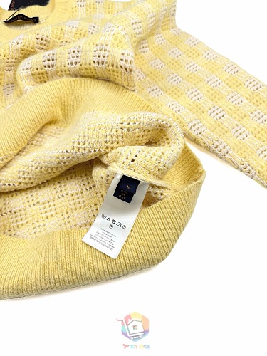 סוודר Louis Vuitton Tweedy Jacquard Crewneck, צהוב, תמונה 34