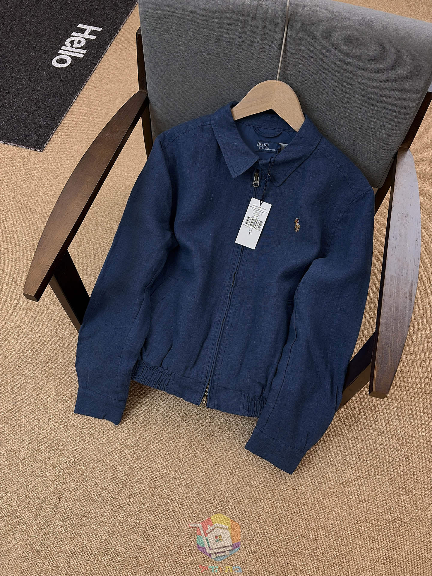 جاكيت كتان Polo Ralph Lauren بسحاب وياقة، ستة ألوان