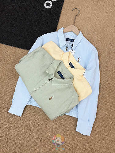 ז'קט פשתן Polo Ralph Lauren עם רוכסן וצווארון, בשישה גוונים, תמונה 5