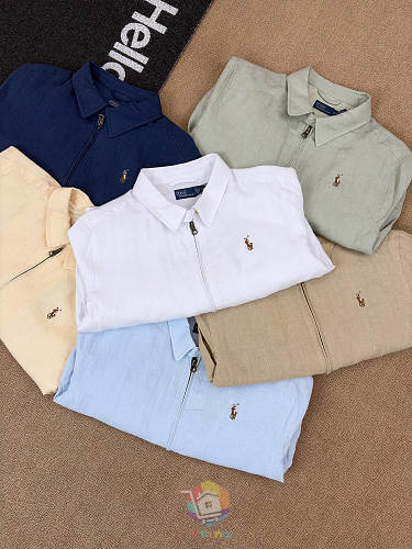 ז'קט פשתן Polo Ralph Lauren עם רוכסן וצווארון, בשישה גוונים, תמונה 7