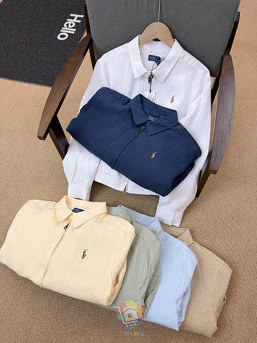 ז'קט פשתן Polo Ralph Lauren עם רוכסן וצווארון, בשישה גוונים, תמונה 8