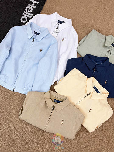 ז'קט פשתן Polo Ralph Lauren עם רוכסן וצווארון, בשישה גוונים, תמונה 9