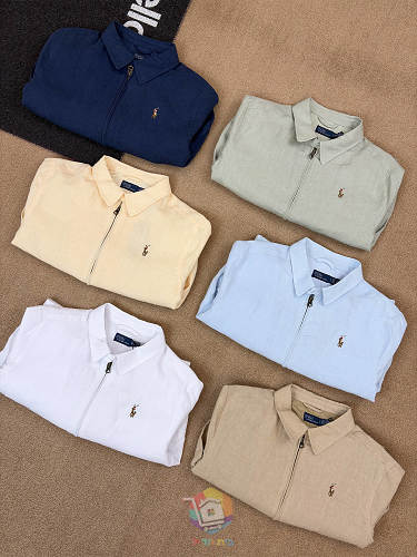 ז'קט פשתן Polo Ralph Lauren עם רוכסן וצווארון, בשישה גוונים, תמונה 21