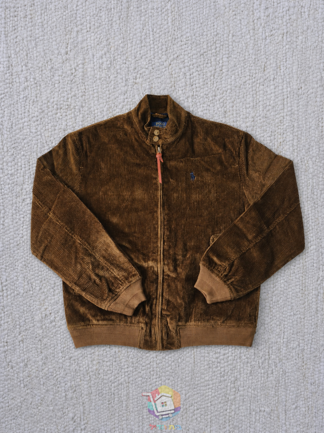 جاكيت قطيفة مضلعة Polo Ralph Lauren بسحاب، أربعة ألوان