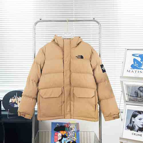 מעיל פוך The North Face עם קפוצ'ון, שחור, לבן או בז', תמונה 17