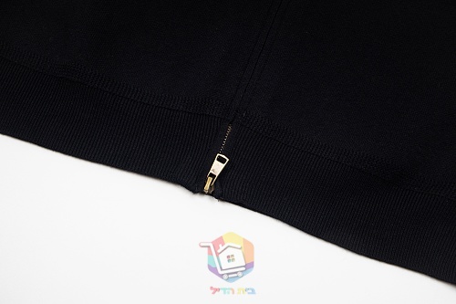קרדיגן סרוג עם רוכסן Moncler ופאץ' לוגו בשרוול, קאמל או שחור, תמונה 4