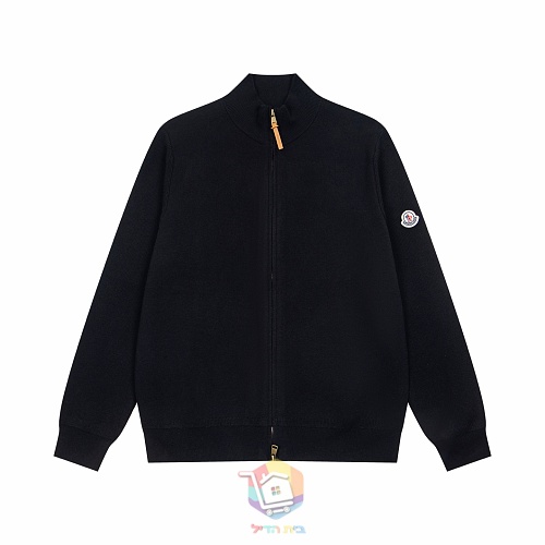 קרדיגן סרוג עם רוכסן Moncler ופאץ' לוגו בשרוול, קאמל או שחור, תמונה 11