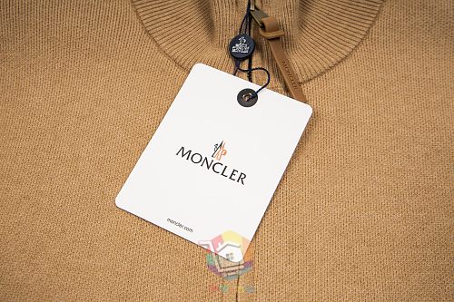 קרדיגן סרוג עם רוכסן Moncler ופאץ' לוגו בשרוול, קאמל או שחור, תמונה 12
