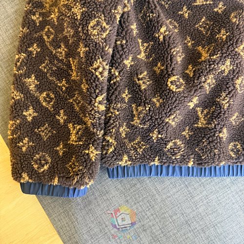 ז'קט פליז דו-צדדי Louis Vuitton Monogram Reversible Fleece Blouson, חום, תמונה 3