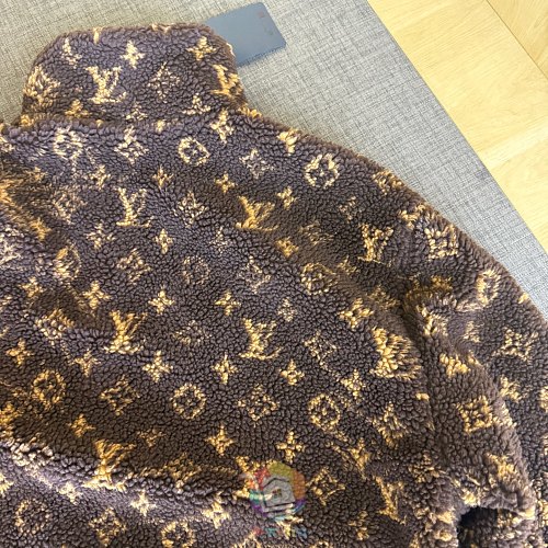 ז'קט פליז דו-צדדי Louis Vuitton Monogram Reversible Fleece Blouson, חום, תמונה 4