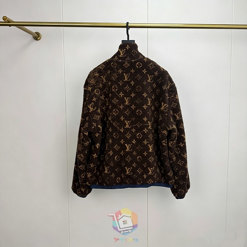 ז'קט פליז דו-צדדי Louis Vuitton Monogram Reversible Fleece Blouson, חום, תמונה 8