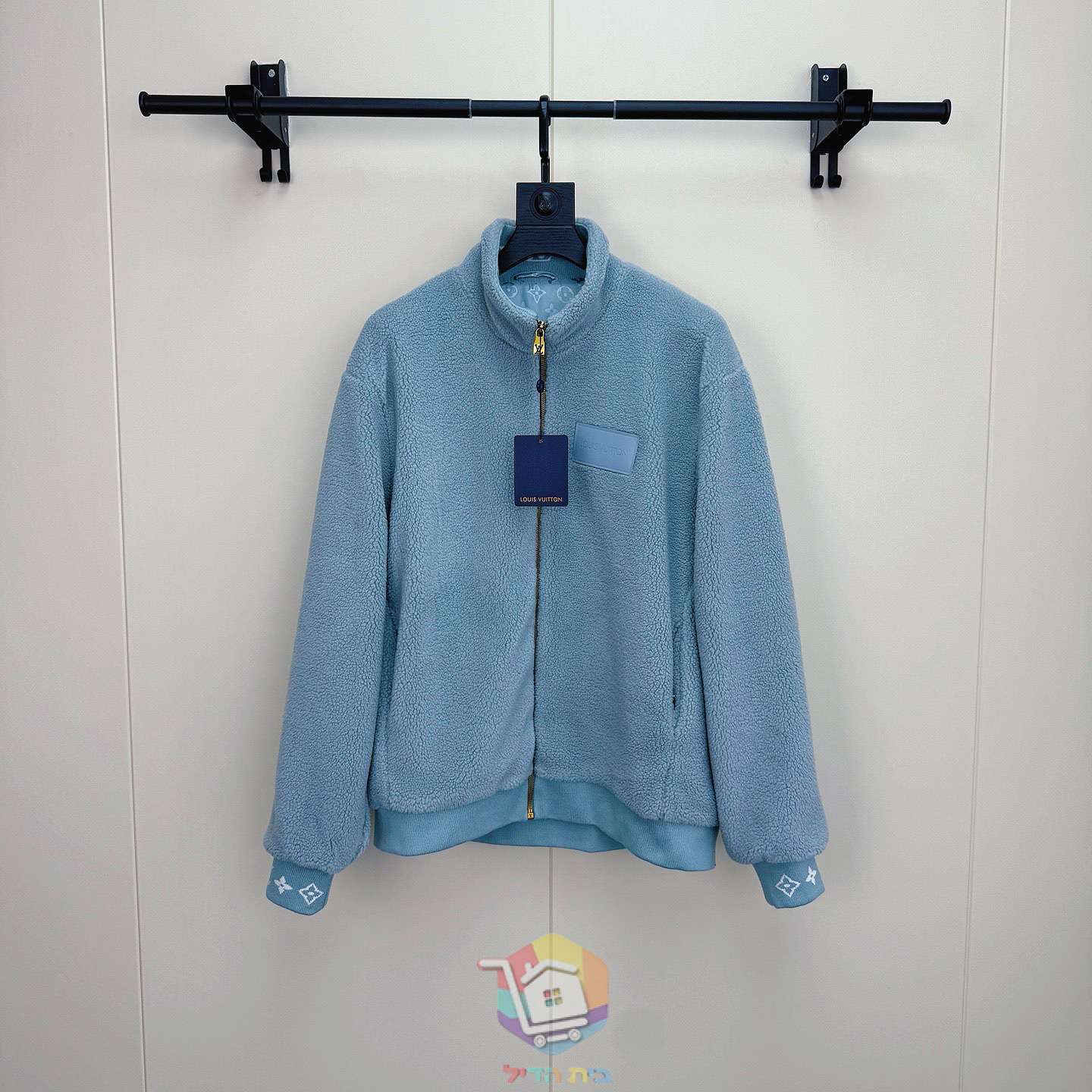 بلوزون فليس Louis Vuitton Signature Patch Fleece Blouson، أزرق باهت