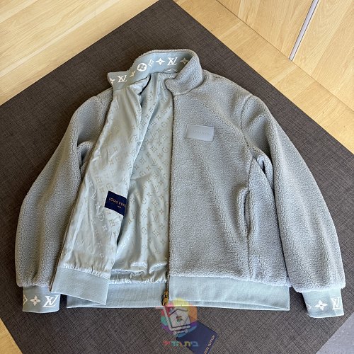 ז'קט פליז Louis Vuitton Signature Patch Fleece Blouson, תכלת, תמונה 7